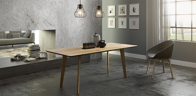 Esstisch aus Massivholz für das Esszimmer im skandinavischen Design.